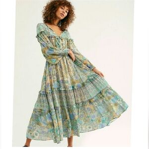 Spell x free people amethyst maxi dress rare in blue (horse)